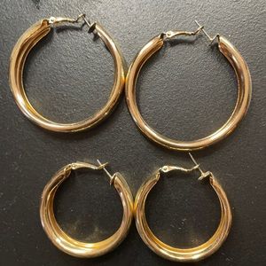 Chunky hoop earrings